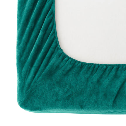 Elegant Comfort Luxuriously Soft 4-Piece Velvet Plush Flannel Sheet Set - Premium Quality - Cozy Warm, Anti-Static, Non Pilling Fuzzy Velvet Flannel Fleece Deep Pocket Sheet Set - Twin XL, Turquoise
