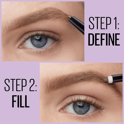 Maybelline Express Brow 2-In-1 Pencil and Powder, Eyebrow Makeup, Black Brown, 0.02 fl. oz.