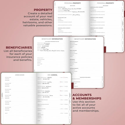 Clever Fox Large End of Life Planner – Guided Final Arrangements Organizer Notebook for Instructions, Beneficiary Info, Will Preparation, Last Wishes & Funeral Planning – 8.5" x 11" (Burgundy)