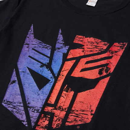 Camiseta básica sólida con logo dividido de Transformers para hombre, negro, XL