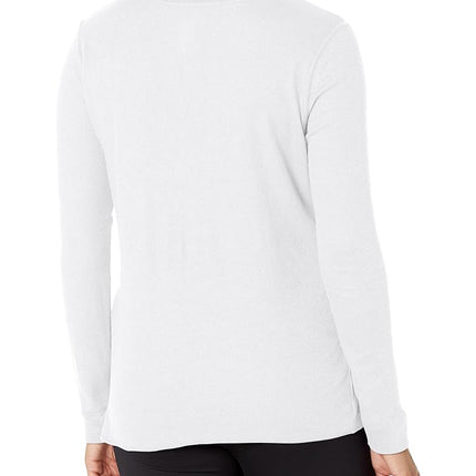 Fruit of the Loom Women's Micro Waffle Premium Thermal Underwear Tee Shirt Pajama Top, White, XL