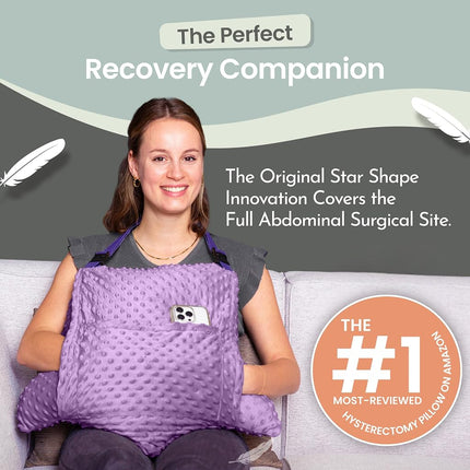 MOYOAMA 2 Pcs Hysterectomy Pillow Set - Incl 1 Gel Pack for Soothing Relief - Hysterectomy Recovery Must Haves After C Section,Post Surgery Pillow,Abdominal Surgery Recovery Pillow,Hysterectomy Gifts