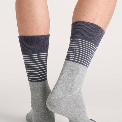 Ted Baker Men's 3 Pack Pattern Crew Dress Socks, Grey Heather/Black, One Size