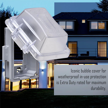 TayMac MM420C 1-Gang Nonmetallic Extra Duty Weatherproof In-Use Horizontal/Vertical 16-in-1 Standard Cover, 2.75 in, Clear