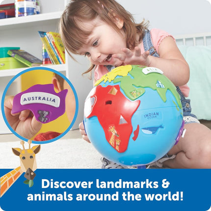 Learning Resources Puzzle Globe Educational & Interactive Learning Map World Globe Kids Spinning Globe STEM Gifts 3 4 5 6 7 Year Old Kids Boys & Girls