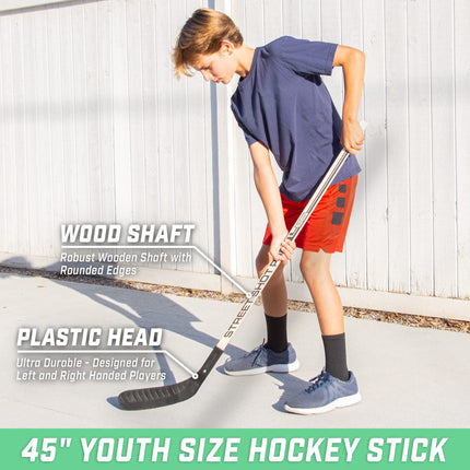 GoSports Hockey Street Sticks - Palos de hockey de madera premium para hockey callejero
