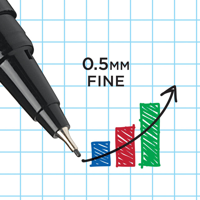 BIC Intensity Fineliner Pro Marker Pen, Fine Tip (0.5mm), Assorted Colors, Smooth & Precision Writing, 5-Count