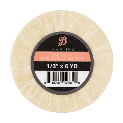 Walker Tape Beautify No-Shine Hair Extension Tape Roll 1/3" x 6 Yards, Hypoallergenic Double Sided Tape for Tape in Hair Extensions Human Hair, Long Lasting No-Shine Extension Tape for Secure Bonding