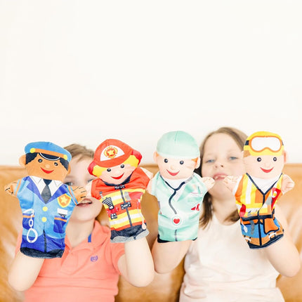 Melissa & Doug Jolly Helpers Hand Puppets | Puppets & Theaters | Soft Toy | 2+ | Gift for Boy or Girl