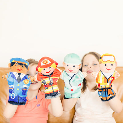 Melissa & Doug Títeres de mano Jolly Helpers | Títeres y Teatros | Peluche | 2+ | Regalo para niño o niña