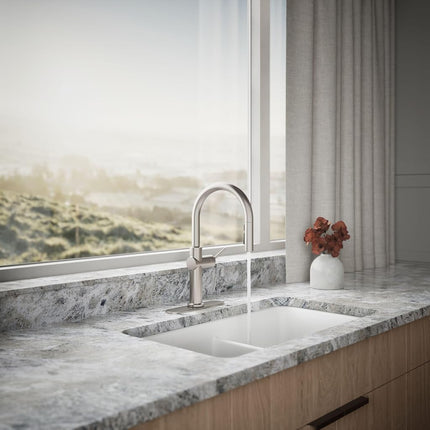 Kohler 22972-VS Crue Pull Down Kitchen Faucet, 3-Spray Sprayhead with Secure Docking, Vibrant Stainless