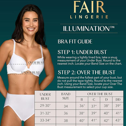 Vanity Fair Women's Illumination Front Closure Bra, 3-Way Convertible Staps, Lightly Lined Cups Up to Dd, Opaque, White, 40D
