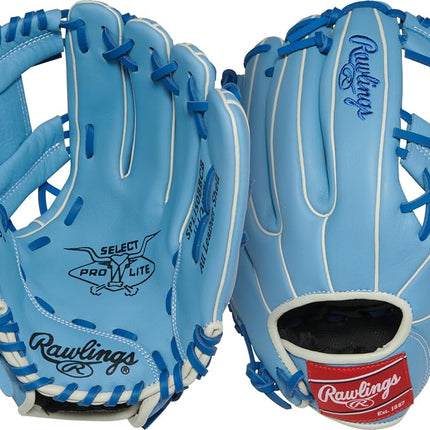 Rawlings | Select Pro Lite Series BO BICHETTE Youth Baseball Glove | 11.5" | Right Hand Throw | Columbia Blue/Royal