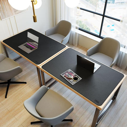 Vyaaa Leather Desk Mat, 160 x 80cm Dual Sided Leather Desk Pad Protector, Waterproof Extra Large Desk Mat, Large Mouse Pad，Desk Mats on top of Desks for Home or Office (Black)