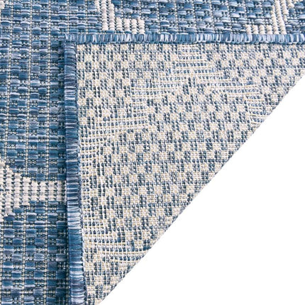 Unique Loom Trellis Collection Area Rug-Lattice Design, Moroccan Inspired for Indoor/Outdoor Décor, 2' 0" x 8' 0" Runner, Navy Blue/Gray