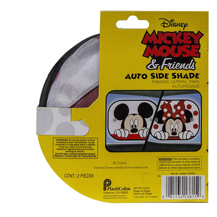 Plasticolor 003815R01 Disney Mickey & Minnie Peek-A-Boo Side Window Sunshade 2-Piece, 1 Pack