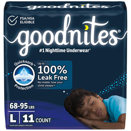 Goodnites Boys' Nighttime Bedwetting Underwear, Si