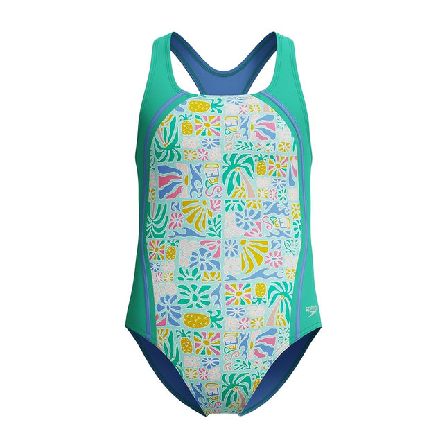 Speedo Girls Printed Sport Splice