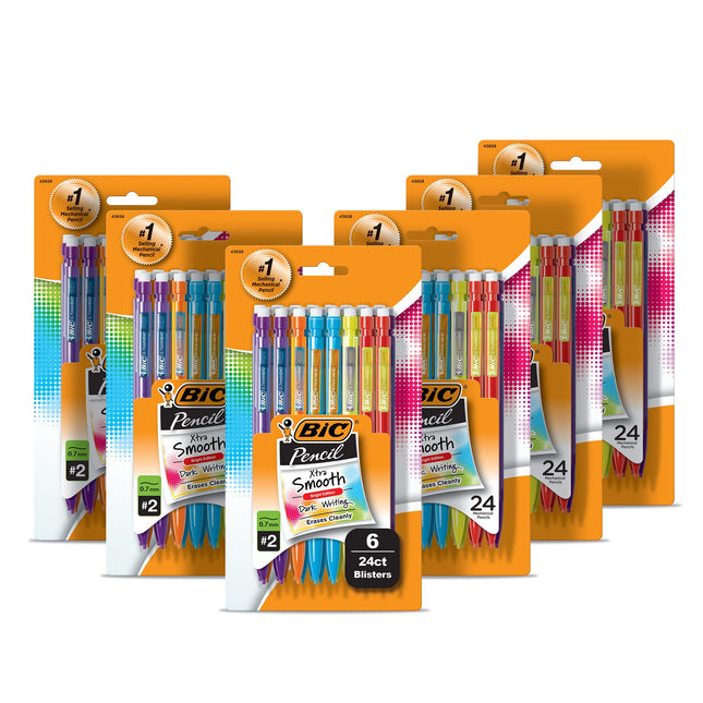 BIC Xtra-Smooth Mechanical Pencils With Erasers, M
