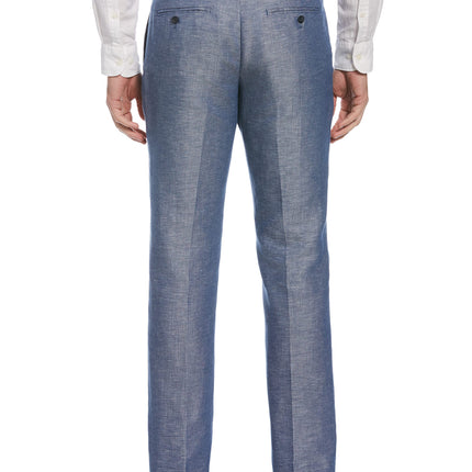 Perry Ellis Men's Modern Fit Linen Blend Pant, Blueprint, 34W / 34L