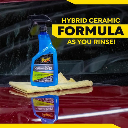 Meguiar's Hybrid Ceramic Wax, 769 ml | Simple Spray On and Rinse Off Application for Fast Protection | Delivers Long Lasting Ceramic Coating Benefits | Creates Extreme Water Beading