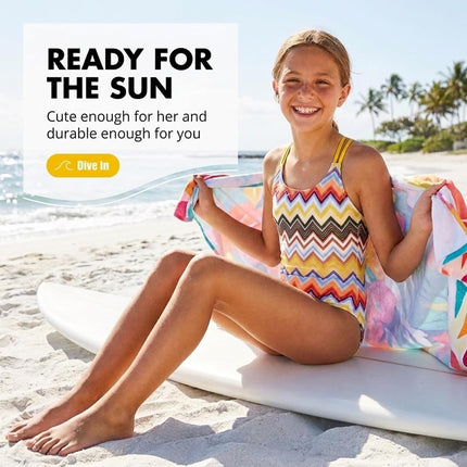Kanu Surf Girls' Reese UPF 50+ Beach Sport Criss-Cross One Piece Swimsuit, Nina Yellow Multi, 14