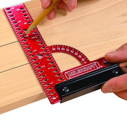 Milescraft 8409 MC-Square150 Imperial Framing Square – 6” x 4” Aluminum Carpenter Square for Woodworking with Removeable Fence