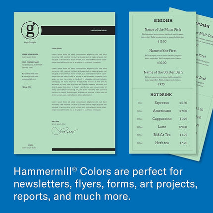 Hammermill Paper, Colors Green, 20lb, 11x17, Ledger, 500 Sheets / 1 Ream (102186R), Made in The USA