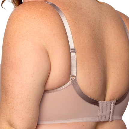 Curvy Couture Women's Plus Size Sheer Mesh Plunge T-Shirt Bra, Retro Roses, 40H US