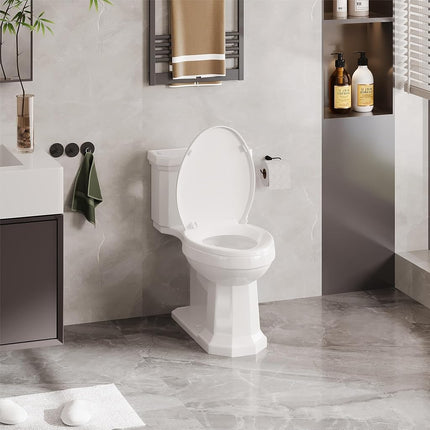 Funda de Asiento de Inodoro Alargado, Asiento de Inodoro Alargado de PP con Tapa Plana de Liberación Rápida, Fácil de Quitar y Limpiar para Renovación de Baño, Apartamento Familiar, Aseo de Invitados