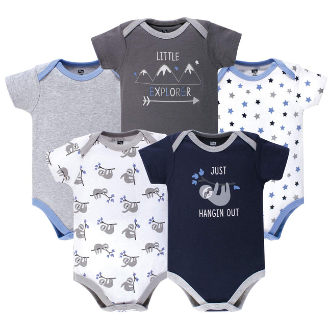 Hudson Baby Unisex Baby Cotton Bodysuits, Little E