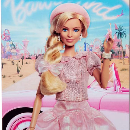 Barbie The Movie Doll, Margot Robbie as, Collectible Doll Wearing Pink Blouse & Skirt Tutu Outfit, With Styled Hair & Matching Jewelry, JBJ53