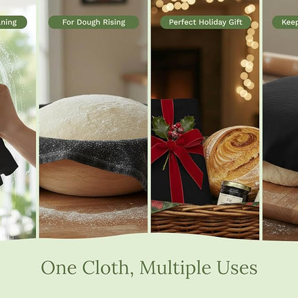 Organic Cotton Mart Black Flour Sack Tea Towels - 100% Cotton, 27"x27", 5 Pack, Highly Absorbent Black Dish Towels - Versatile Use for Baking - Customize with Embroidery, Printing or Sublimation