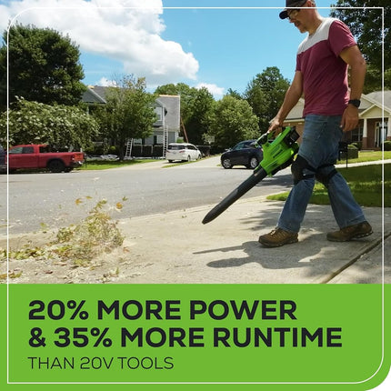 Greenworks 48V (24V x 2) 520 CFM Brushless Leaf Blower/Vacuum w/ (2) 4.0Ah Battery & Dual Port Charger