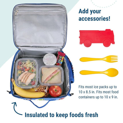 Wildkin Kids ECO rPET Insulated Lunch Box – Keeps Food Hot or Cold, Easy-Clean Lining, Mesh Pockets & BPA-Free – Boys & Girls, Ideal for School, Travel & Daycare – Heroes