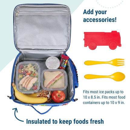 Wildkin Kids ECO rPET Insulated Lunch Box – Keeps Food Hot or Cold, Easy-Clean Lining, Mesh Pockets & BPA-Free – Boys & Girls, Ideal for School, Travel & Daycare – Heroes
