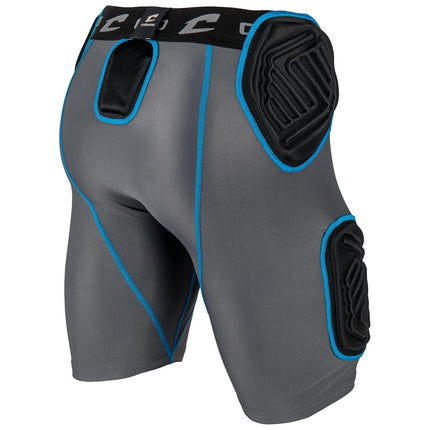 CHAMPRO Ceinture de protection 5 pièces pour adulte Bull Rush, Taille : XL, Charbon, Empiècement noir