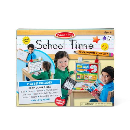 Melissa & Doug School Time! Classroom Play Set Game - Be Teacher or Student - FSC Certified