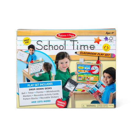 Melissa & Doug ¡A la escuela! Juego de simulación de aula - Sé maestro o estudiante - Certificado FSC