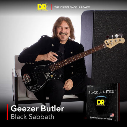 DR BKE7-9 Strings BLACK BEAUTIES™ - BLACK Coloured Electric Guitar Strings: 7-String Light 9-52