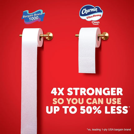 Charmin Ultra Strong Clean Touch Toilet Paper, 24 Family Mega Rolls = 123 Regular Rolls, White