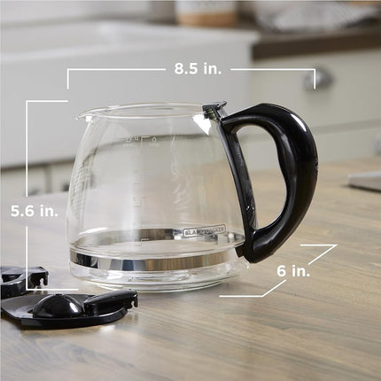 BLACK+DECKER TC1200B 12-Cup Replacement Carafe Glass Black