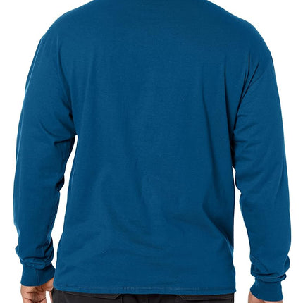 Hanes Mens Beefy-t Long Sleeve Henley-shirts, Petro Teal, M UK