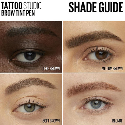 Maybelline TattooStudio Brow Tint Pen Makeup, Soft Brown, 0.037 fl. oz.