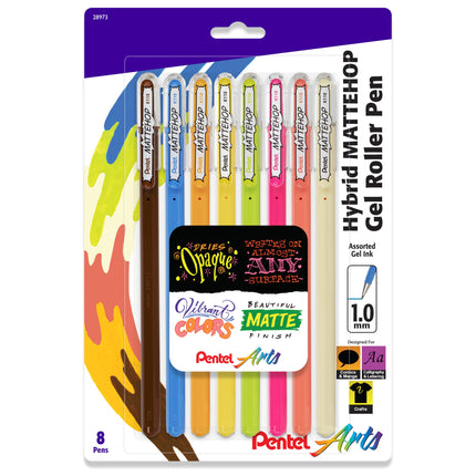 Pentel Arts Mattehop Gel Pen, (1.0mm), Bold Line, 