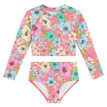 Kanu Surf Girls' Long Sleeve Rash Guard UPF 50 2-P