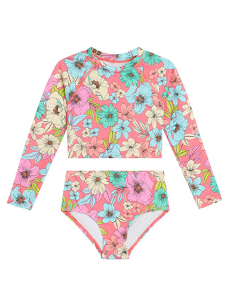 Kanu Surf Girls' Long Sleeve Rashguard UPF 50+ Two