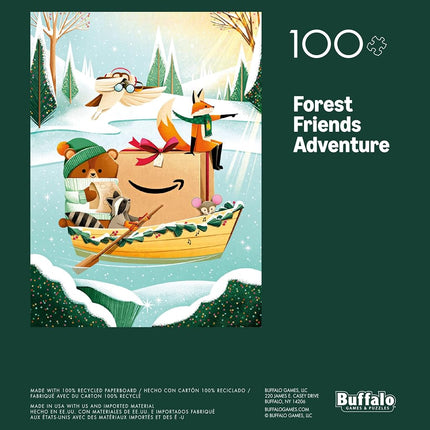Amazon Holiday Toy Book - 100 Piece Jigsaw Puzzle from Buffalo Games - Forest Friends Adventure - Family Game Night Puzzle Fun - Finished Size is 15 x 11