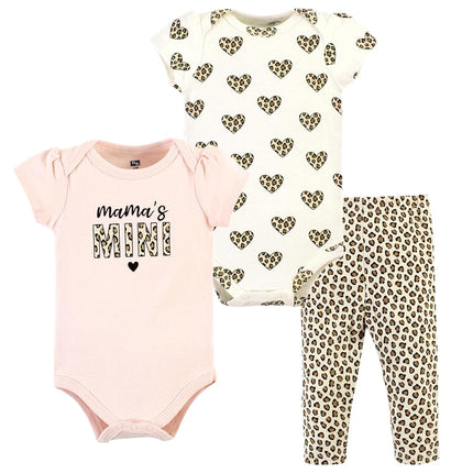 Conjunto de body y pantalón de algodón para bebé Hudson Baby, con diseño de Corazones de Leopardo, para prematuro