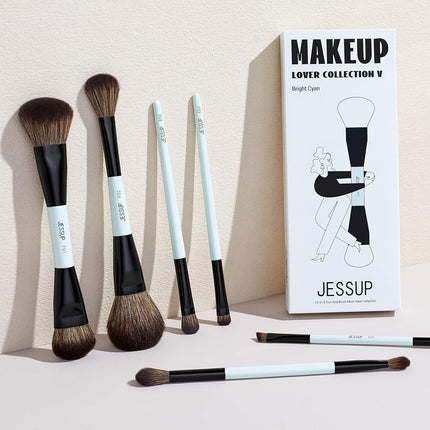 Jessup Makeup Brush Set 6pcs Double Sided Makeup Brushes for Face Eye T501